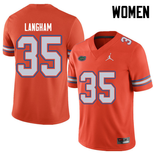 Jordan Brand Women #35 Malik Langham Florida Gators College Football Jerseys Sale-Orange